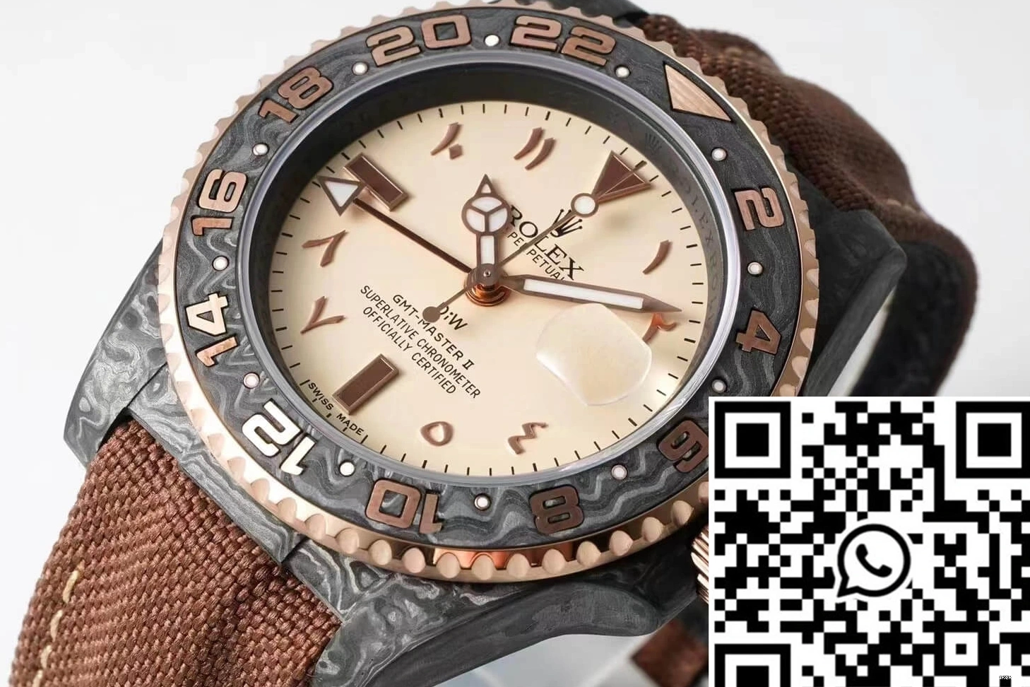 II GMT-MASTER Fiber Strap Fabric Diw Rolex Brown Carbon 0426